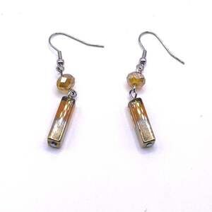 E057 | Yellow and Gold Dangle Earrings